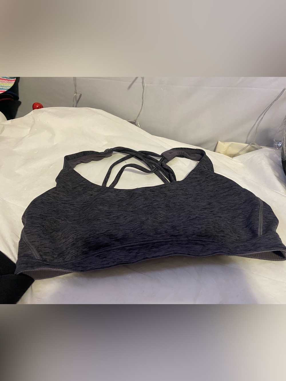 Victoria's Secret Black Heather Strappy Sports Bralette